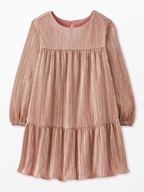 Hanna Andersson Long Sleeve Metallic Tiered Dress